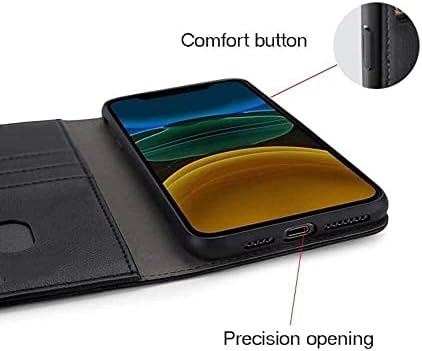 Портфейл от изкуствена кожа COOVS [Държач за карти], Калъф за телефон, стойка, Флип-Фолио, устойчив на удари калъф за Apple iPhone 12 Pro Max (2020 г.) 6,7 инча (червен цвят)
