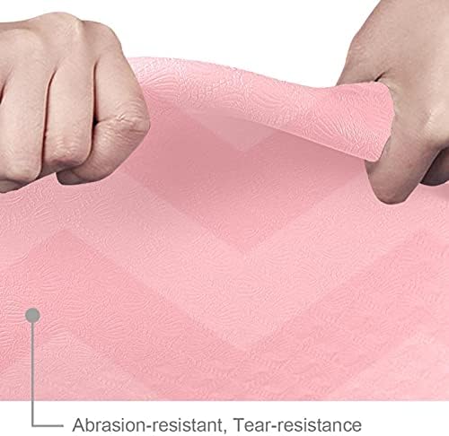 Siebzeh Розово триъгълни вълнообразни модел Премиум-Дебела подложка за Йога Екологично Чист Каучук Нескользящий подложка за здраве и фитнес за всички видове упражнения от Йога и пилатес (72 x 24x 6 мм)