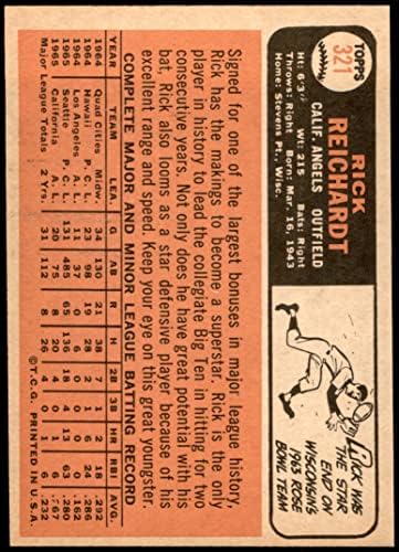 1966 Topps 321 Рик Райхардт Лос Анджелис Энджелз (Бейзболна картичка) EX/MT Angels