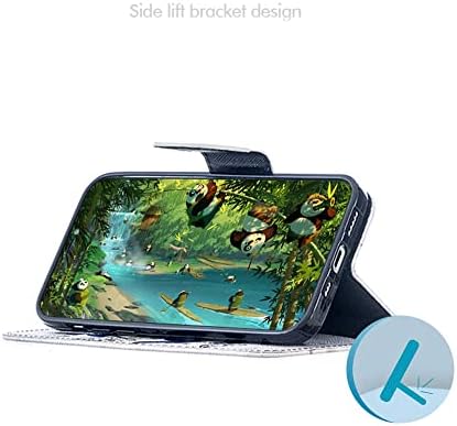 Калъф за телефон LUZiUN Glitter Wallet, който е съвместим с iPhone 14 - 3D Луксозен Защитен калъф от лъскава кожа за ръчна работа на момичета и жени с защитно фолио за екрана (2 опаковки) - Черен Череп с нитове