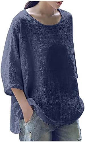 Блуза с 3/4 ръкав, Дамски Лято Есен Облекло, Модни Скромна Блуза-Капри с Кръгло деколте, Риза за Момичета J1 J1