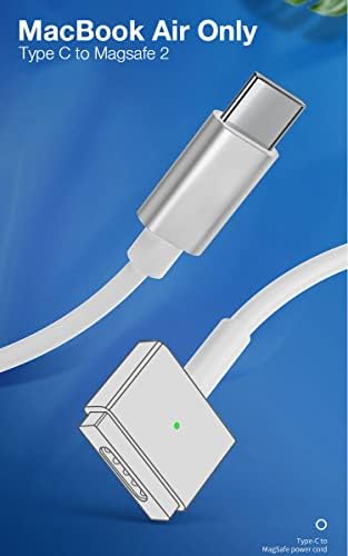 SlimQ ????? Магнитен USB адаптер C C USB за кабел с 2 Т-образна лети топчета, кабел 5,9 метра, бързо зареждане през глава с мощност 45 Вата, съвместим с Typec magsafe2 за стари MacBook Air и след 2012 г. (само за MacBook