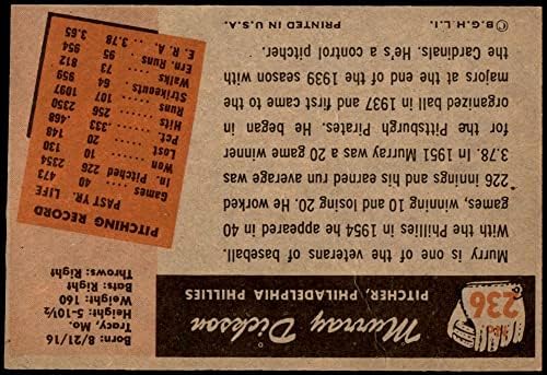 1955 Боуман 236 Мъри Диксън Филаделфия Филис (Бейзболна картичка) Ню Йорк-Филаделфия