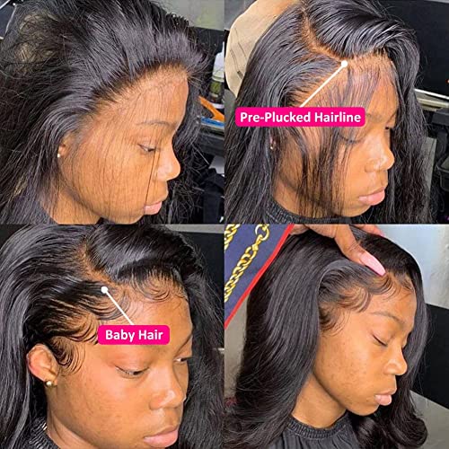 Larhali Hair 13x6 HD Прозрачни Перуки на Дантели Бразилски Дълги Къдрави Перуки, изработени От Човешка Коса За черни жени 180% Плътност, Предварително Выщипанные с Детски Коса с Естествен Черен Цвят (20 инча)