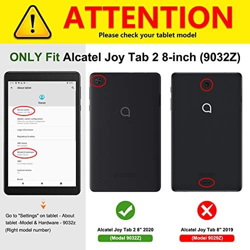 Калъф-хастар за таблет Alcatel Joy Tab 2 /TCL Tab 8 - [Свободни ръце] Калъф-поставка с множество ъгли и джоб за Alcatel Joy Tab 2 8,0 (9032Z) / Verizon TCL Tab 8 (9038s) (черен)