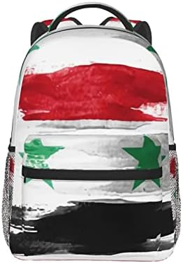 Syria Flag3 Пътен Раница За лаптоп, Дамска Чанта за Книги, Лесен Училище раница за Момичета, Регулируема Раница за Колеж, Подходящ за 15,6-инчов лаптоп, Водонепрони