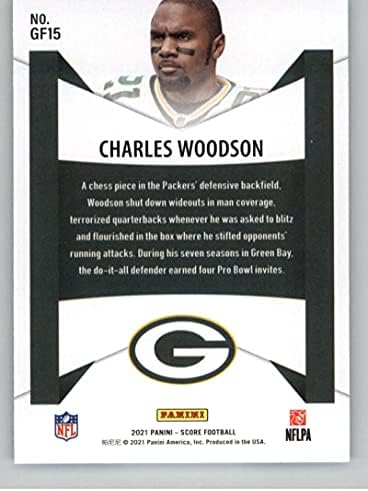 Игралното лице с резултат 2021 15 Чарлз Woodson Грийн Бей Пэкерс Футболна Търговска картичка NFL