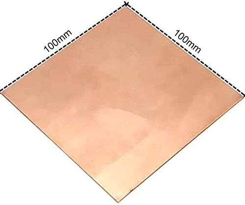NIANXINN Мед Метален лист Фолио Табела 100 x 100 x 0,6 мм Нарязани Медни Метални пластини