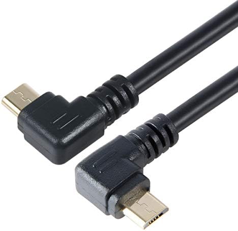 Комбиниран USB кабел TENINYU с ляв/десен ъгъл на наклона на 5,5 инча за TV-памет и захранване -90-градусов кабел USB-Micro USB за Roku TV Stick и много други