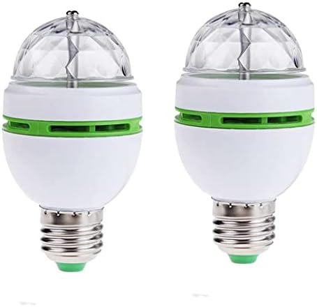 Комплект от 3 led топка лампи, 7 цветове, променящи се, 6 W = 50-60 W E26/E27 LED RGB Кристален Въртящата Сценична Лампа, Гласова Автоматично Въртящ се Панорамен лампа