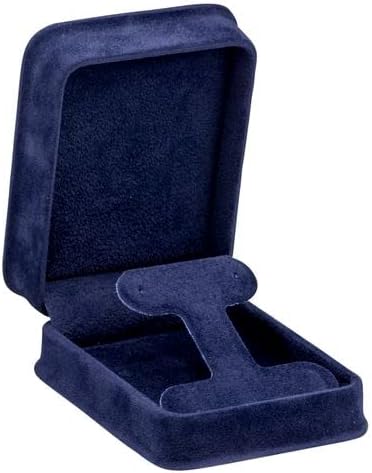 Луксозна замшевая тъмно синя кутия за обеци в Тон-метафорично стил, елегантен калъф за обици с диаманти, вътрешна украса от син велур, Подарък кутия за демонстрация на бижута, За уникално предложение, годеж или сватба.