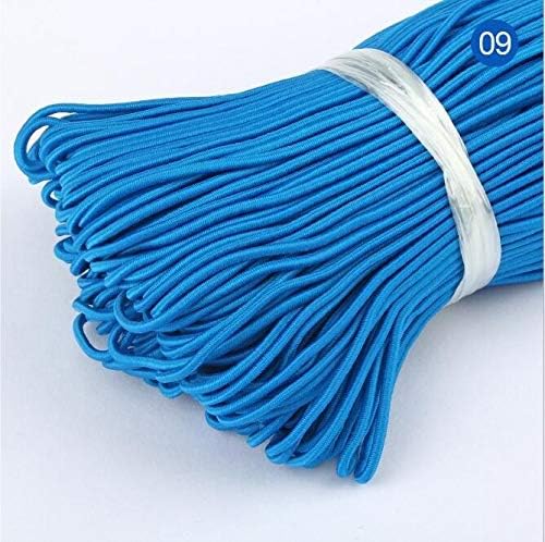DDDCM на 10 парцела от 1,5 мм Цвят на Кръгла гумена лента за коса, в голямо количество, Еластична линия, Еластична, Въже, Ластик ластикът на кръста, Шевни принадлежности (Цвят: 09 тъмно синьо, размер: 10 парцела от