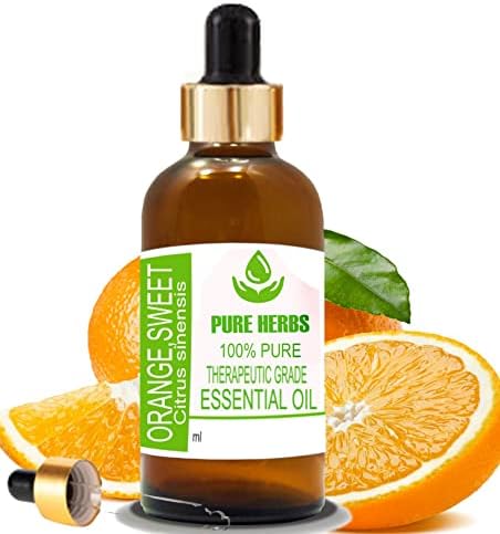 Етерично масло от Портокал, Сладък (Citrus Sinensis) Pure Herbs Чисто и Натурално Терапевтични с Капкомер 30 мл