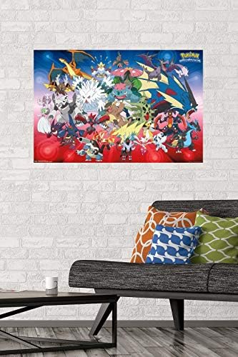 Плакат на стената Trends International Pokemon Mega Evolutions 22.375 x 34, Хотел