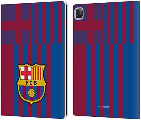 Дизайн на своята практика за главата Официално лицензиран FC Barcelona Home 2021/22 Герб KIT Кожен Калъф-книжка-джобен формат и е Съвместим с Apple iPad Pro 12.9 2020/2021/2022