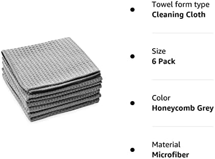 S & T INC. Кърпички за миене на съдове във формата на сот, Парцали за миене на чинии, Кухненски Кърпи от Микрофибър, Сиви, 12 x 12, 6 опаковки