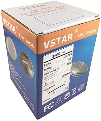 Led лампа VSTAR PAR36 6 W 12, 600-700 Lm, Лампа Топло бяла на цвят, Халогенни капацитет до 35 W, Опаковка от 6