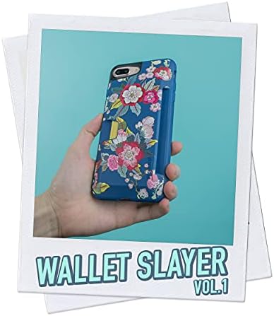 Луксозен калъф-портфейл за iPhone 7 Plus / 8 Plus - Wallet Slayer Vol.1 [Тънък + защитен + capture], притежател на кредитна карта за Apple iPhone 8 Plus / 7 Plus (коприна) - Кора от лимон месеца